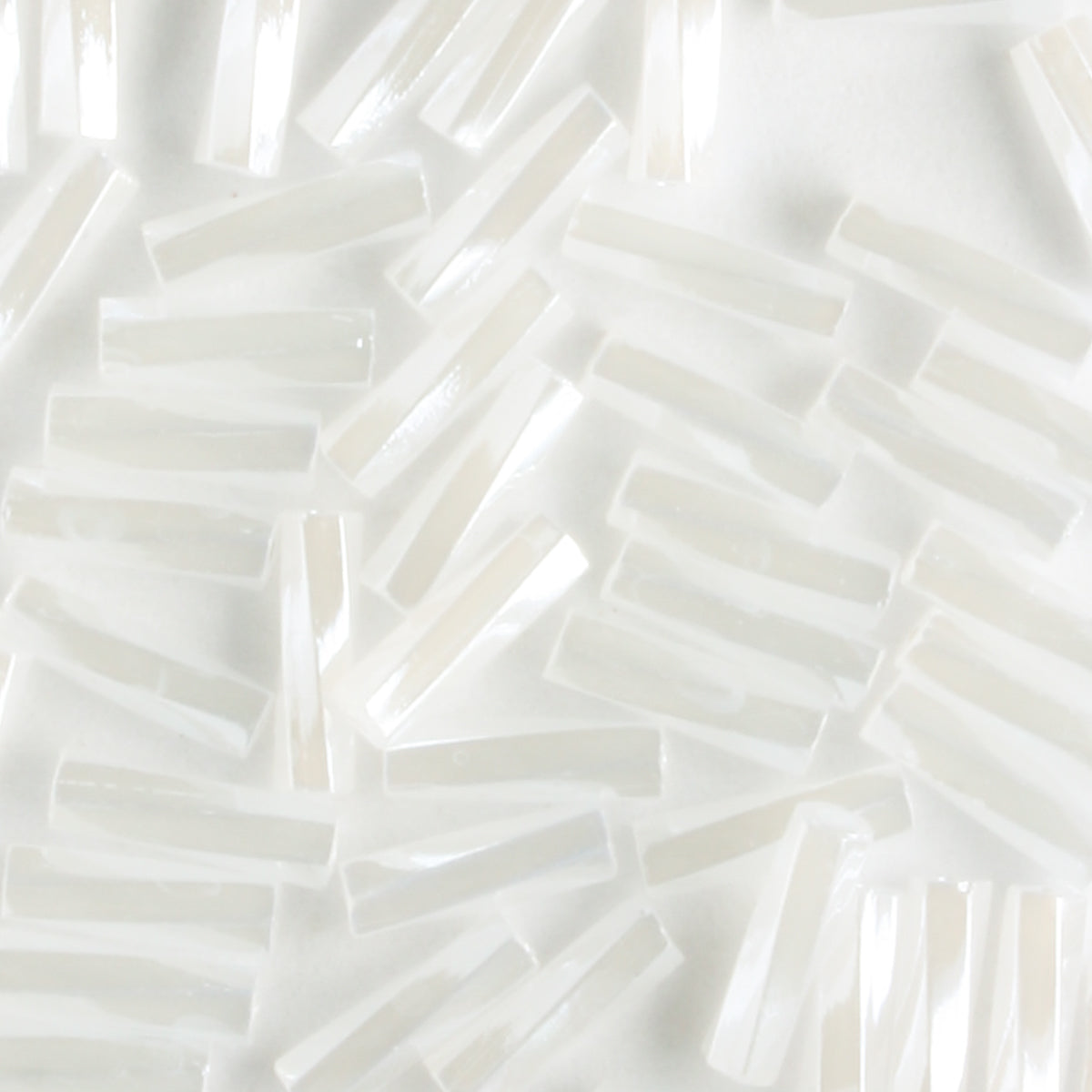 6mm Twisted Bugle Opaque Luster White - 7 grams