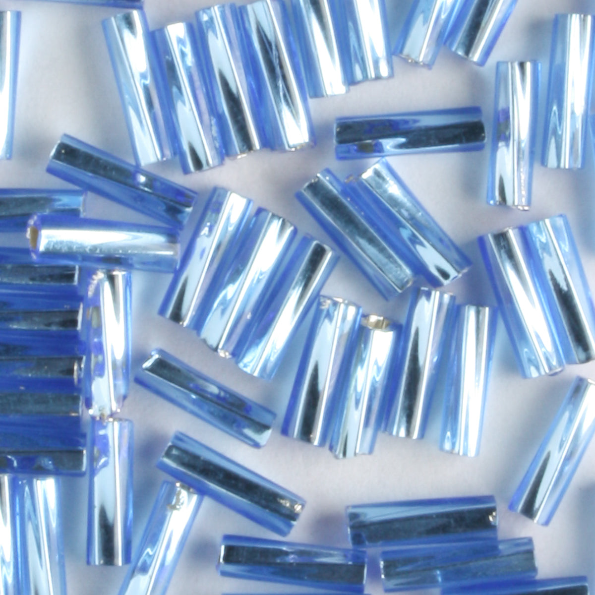 6mm Twisted Bugle Silver Lined Light Royal Blue - 7 grams