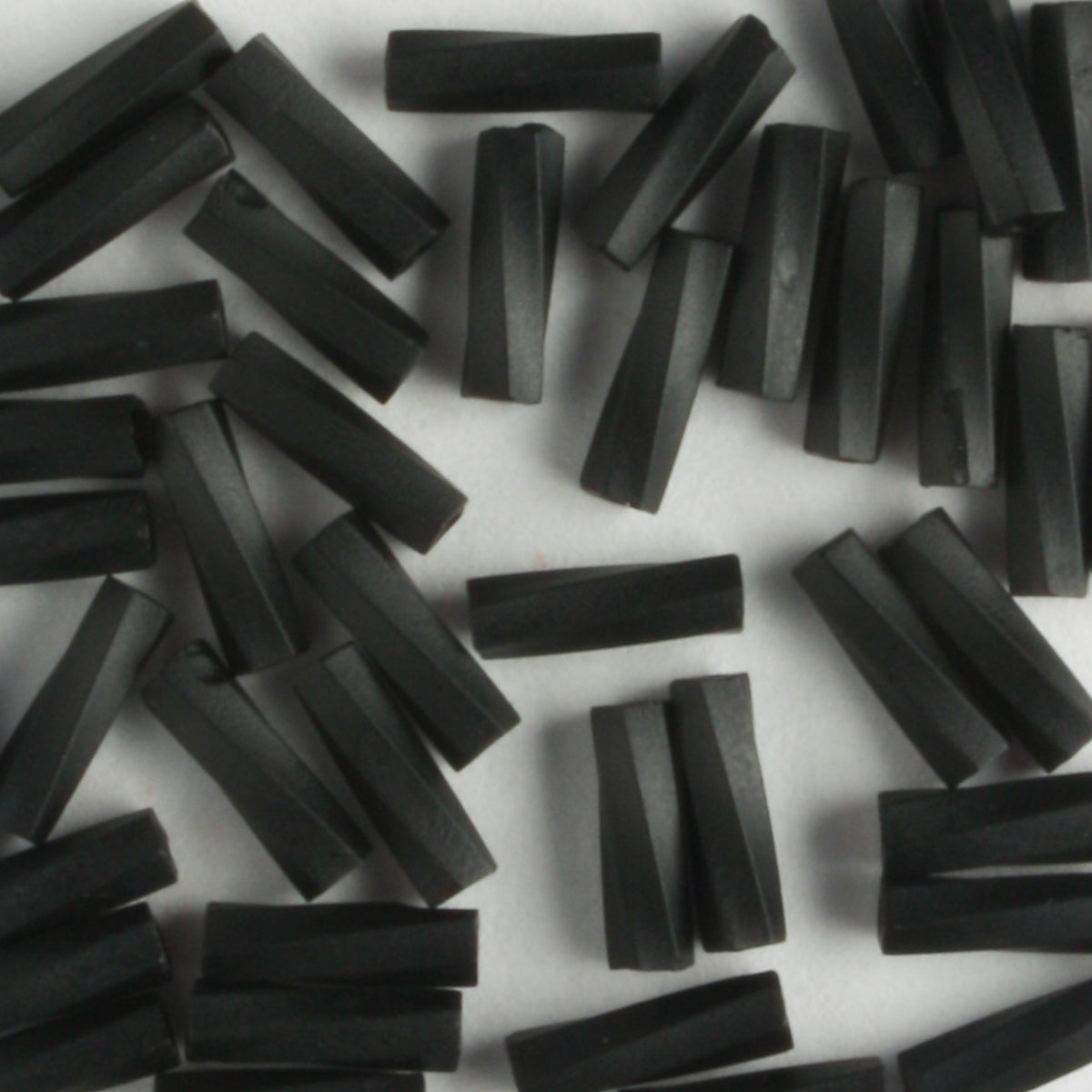 6mm Twisted Bugle Opaque Frosted Black - 7 grams