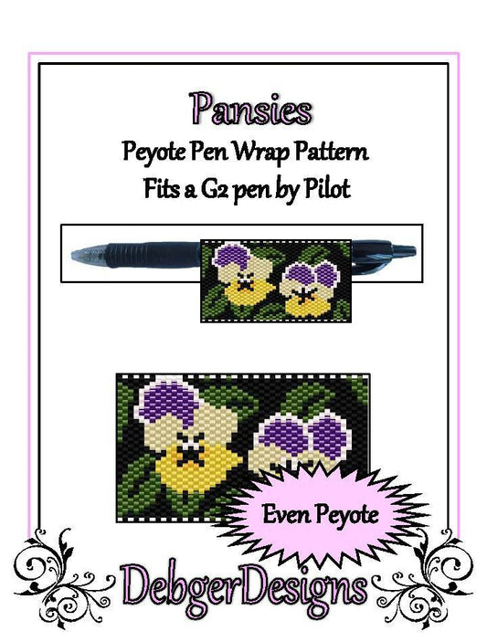 Pansies Pen Wrap Pattern - PDF