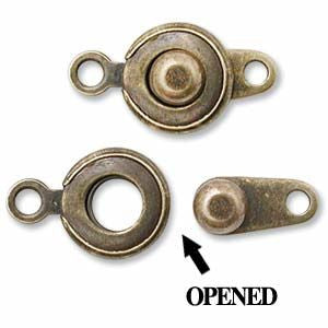 Ball and Socket Clasp Antique Brass