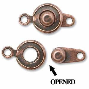 Ball and Socket Clasp Antique Copper