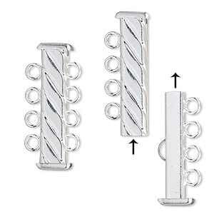 4 Strand Slide Clasp Silver