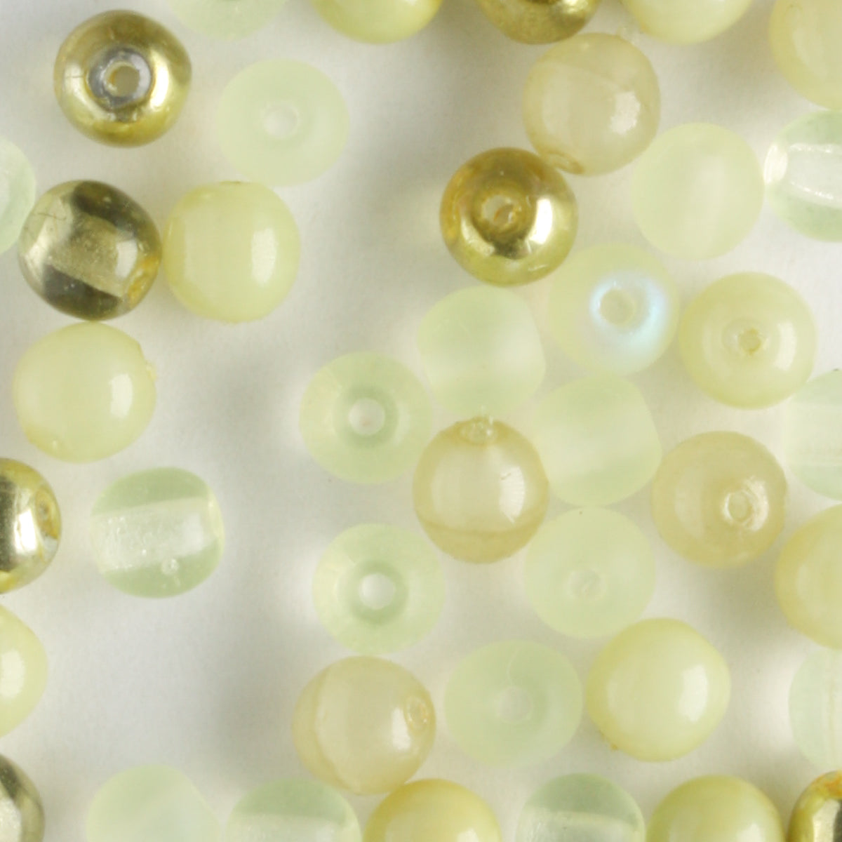 4mm Druk Lime Aid Mix - 100 beads