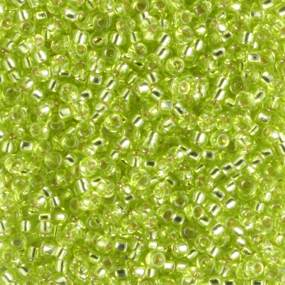 15-0014 Transparent Silver Lined Yellow Green - 5 grams