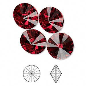 14mm Rivoli Siam - each