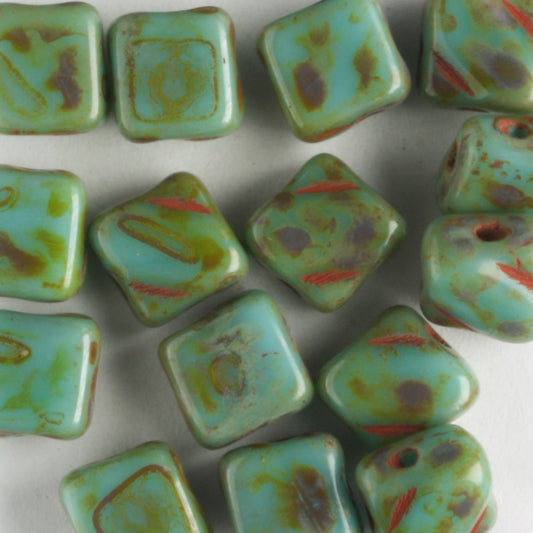Silky Beads Turquoise Travertine - 40 beads