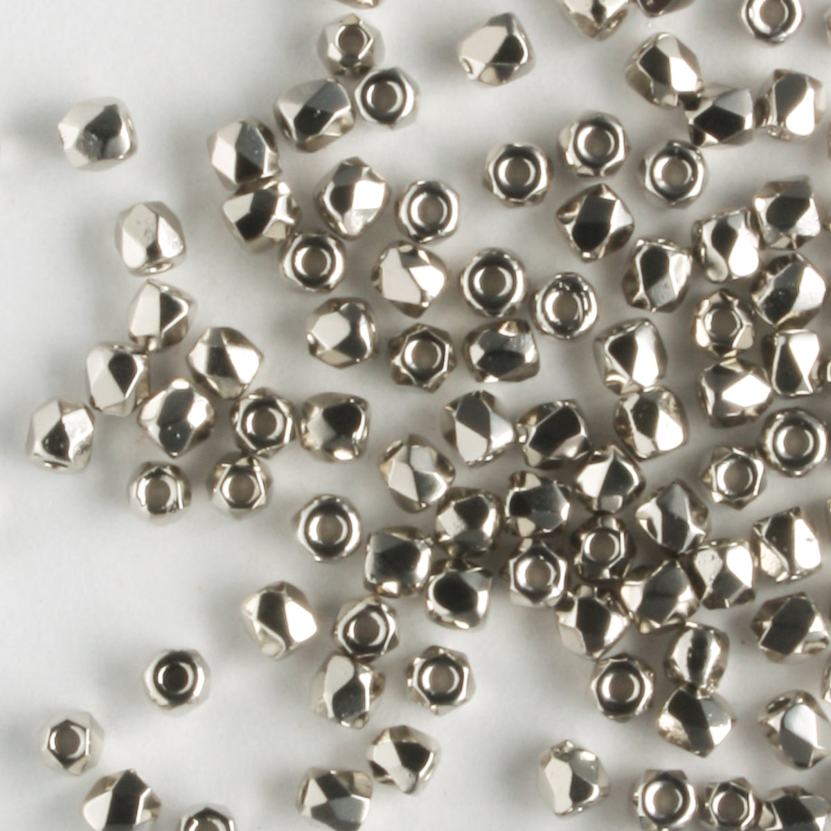 True 2mm Round Fire Polish Nickle Plate - 100 beads