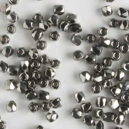 True 2mm Round Fire Polish Crystal Full Chrome - 100 beads