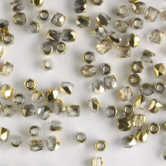 True 2mm Round Fire Polish Crystal Amber - 100 beads