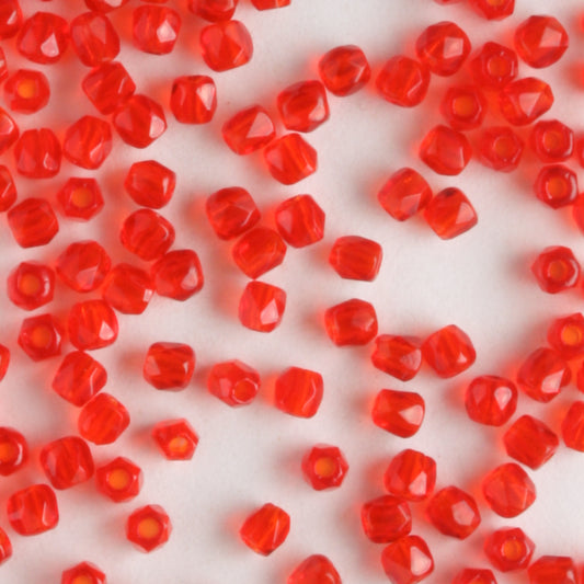 True 2mm Round Fire Polish Siam - 100 beads