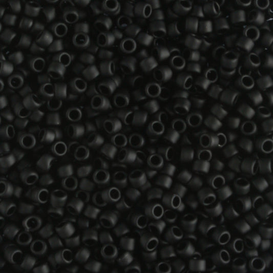15/0 Opaque Frosted Jet - 5 grams