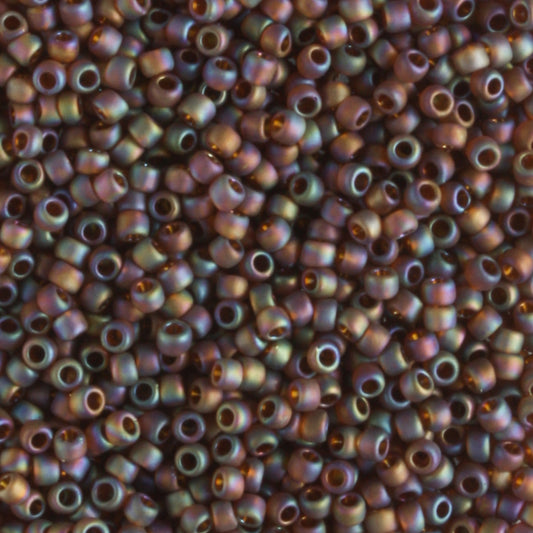 15/0 Transparent Rainbow Frosted Smokey Topaz - 5 grams