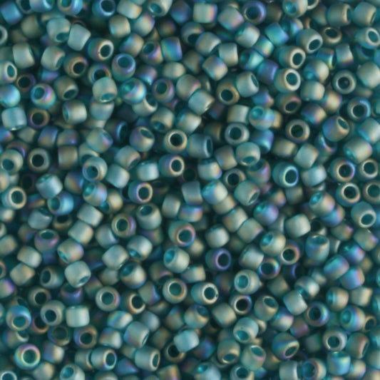 15/0 Transparent Rainbow Frosted Teal - 5 grams