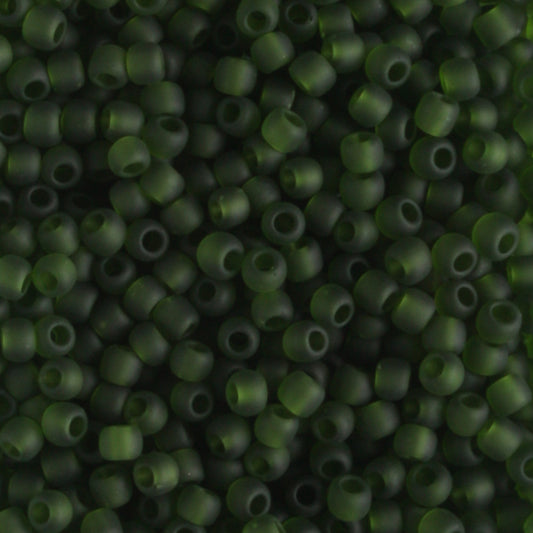 11/0 Transparent Frosted Olivine - 10 grams