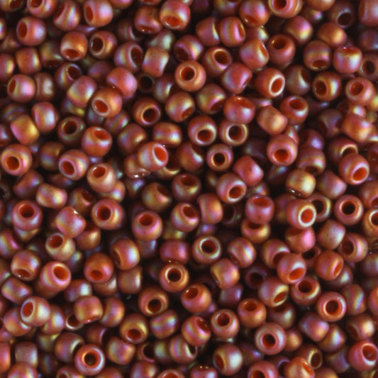 11/0 Semi Glazed Rainbow Burnt Orange - 10 grams