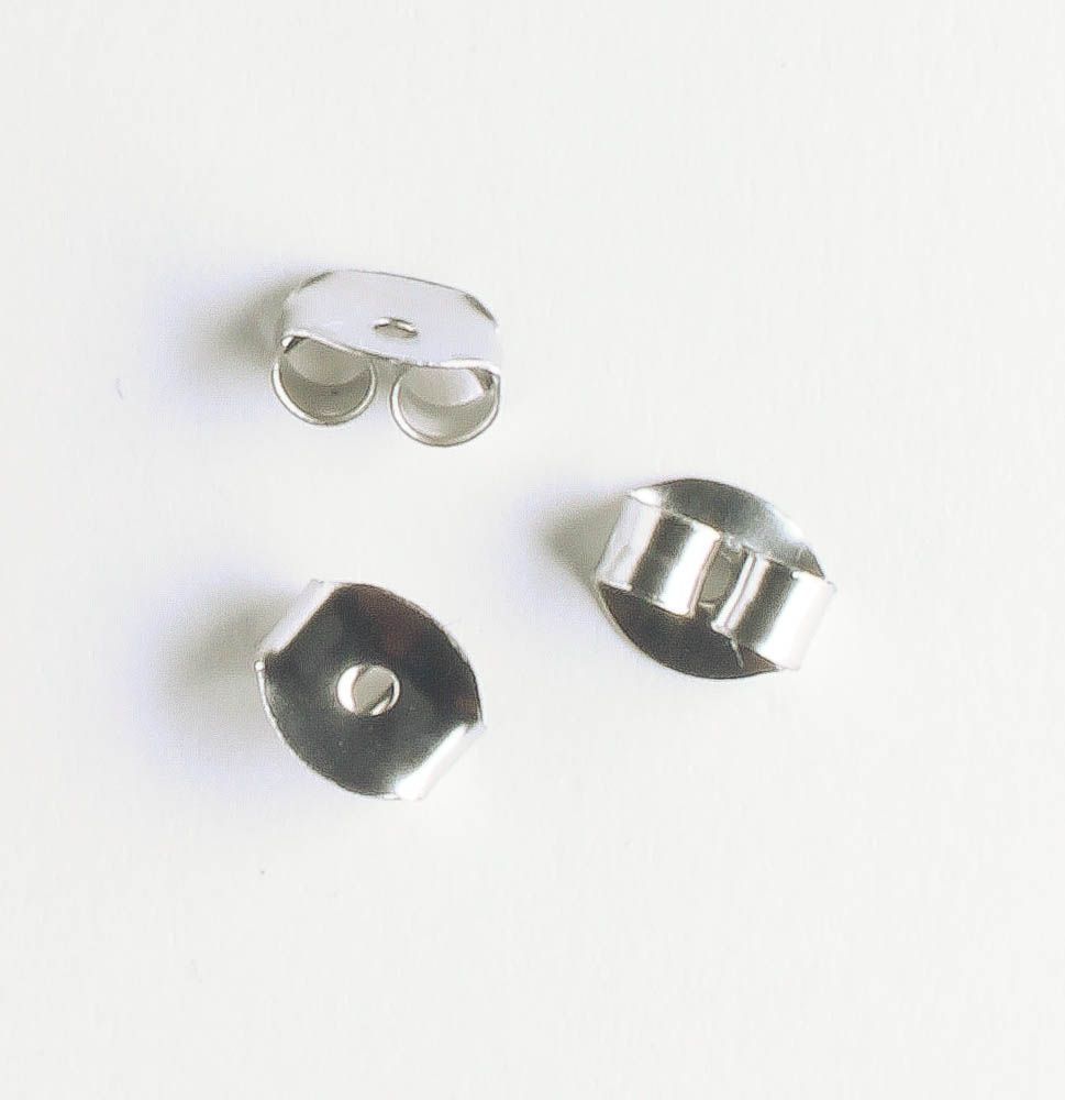 Earring Back, Stainless, - 5 Pair