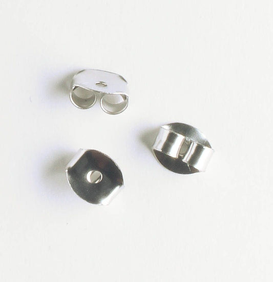 Earring Back, Stainless, - 5 Pair