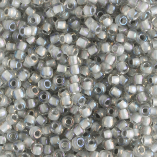 11/0 Gray Lined Rainbow Crystal - 10 grams