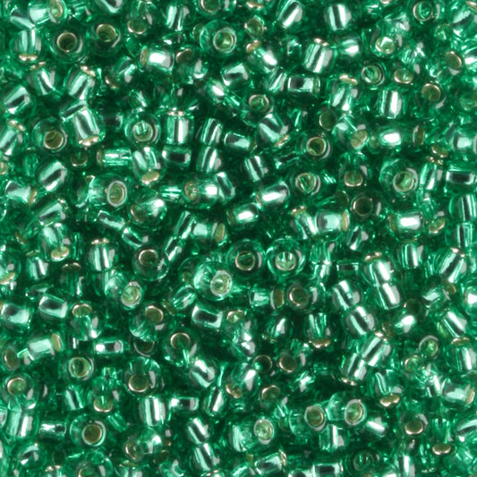 11/0 Silver Lined Dark Peridot - 10 grams