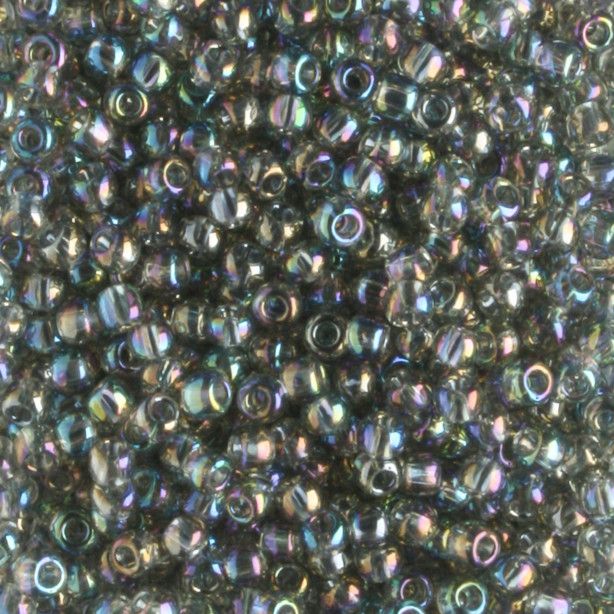 11/0 Transparent Rainbow Black Diamond - 10 grams