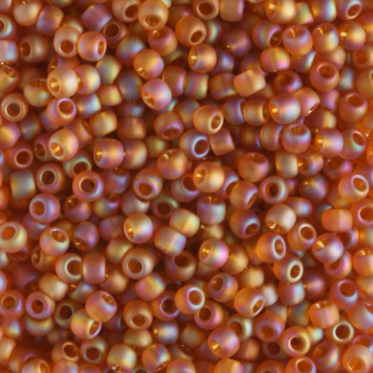 11/0 Transparent Rainbow Frosted Dark Topaz - 10 grams