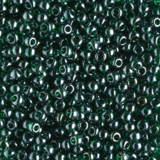 11/0 Transparent Luster Green Emerald - 10 grams