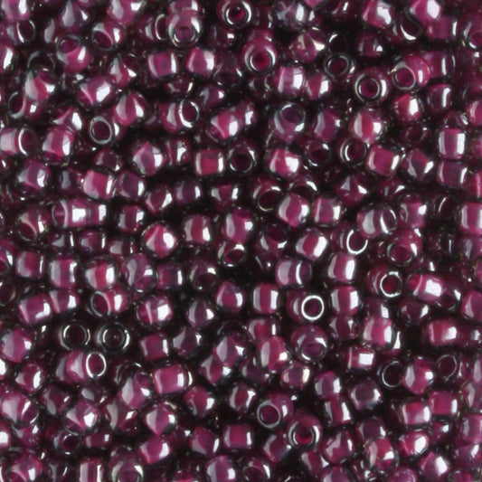 11/0 Magenta Lined Gray - 10 grams