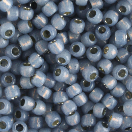 8/0 PermaFinish Silver Lined Milky Montana Blue - 10 grams