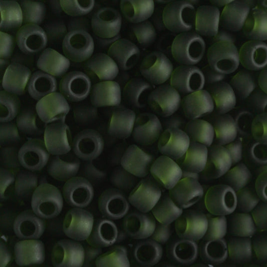 8/0 Transparent Frosted Olivine - 10 grams