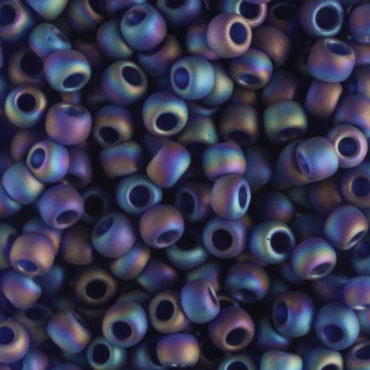 8/0 Transparent Rainbow Frosted Cobalt - 10 grams