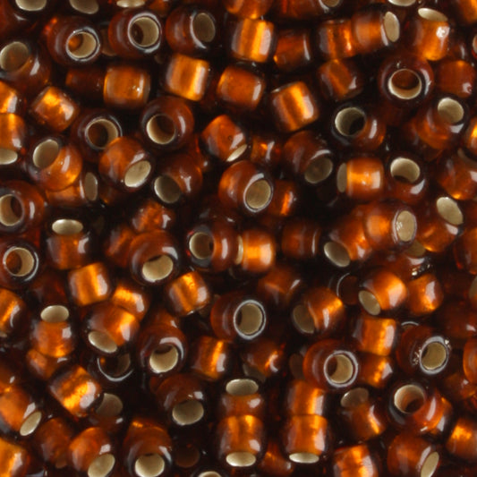 8/0 Silver Lined Frosted Smokey Topaz - 10 grams