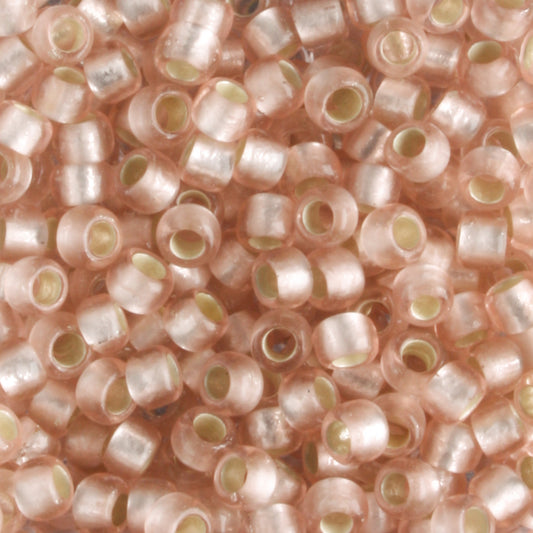 8/0 Silver Lined Frosted Rosaline - 10 grams