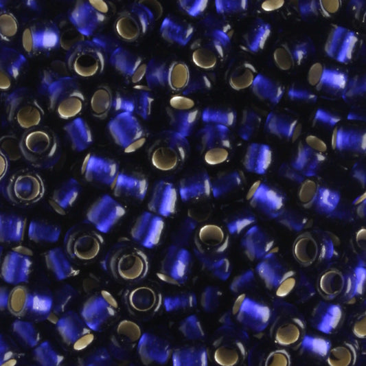 8/0 Silver Lined Frosted Cobalt - 10 grams