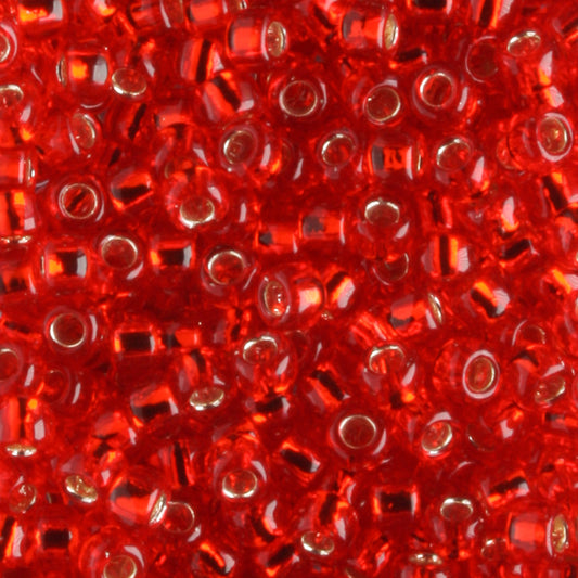 8/0 Silver Lined Siam Ruby - 10 grams