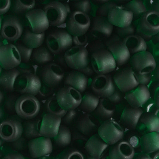 6/0 Transparent Frosted Green Emerald - 10 grams
