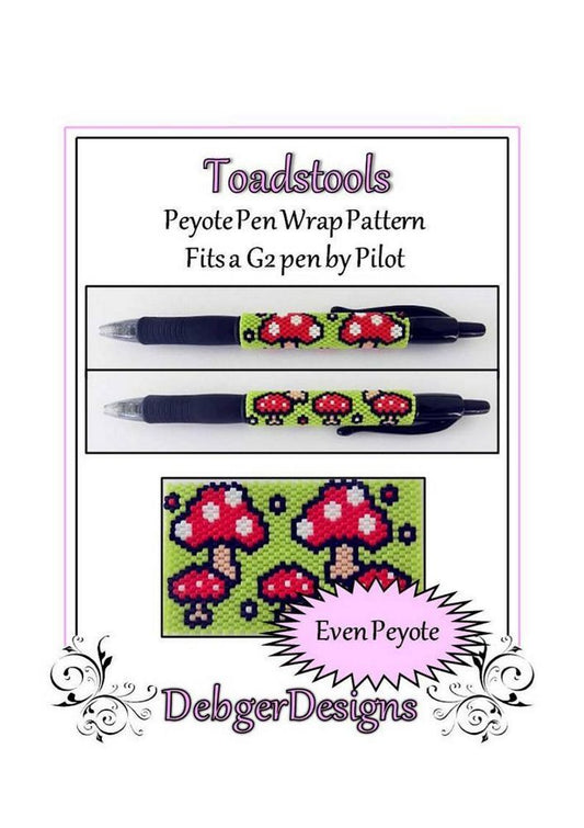 Toadstools Pen Wrap Pattern - PDF
