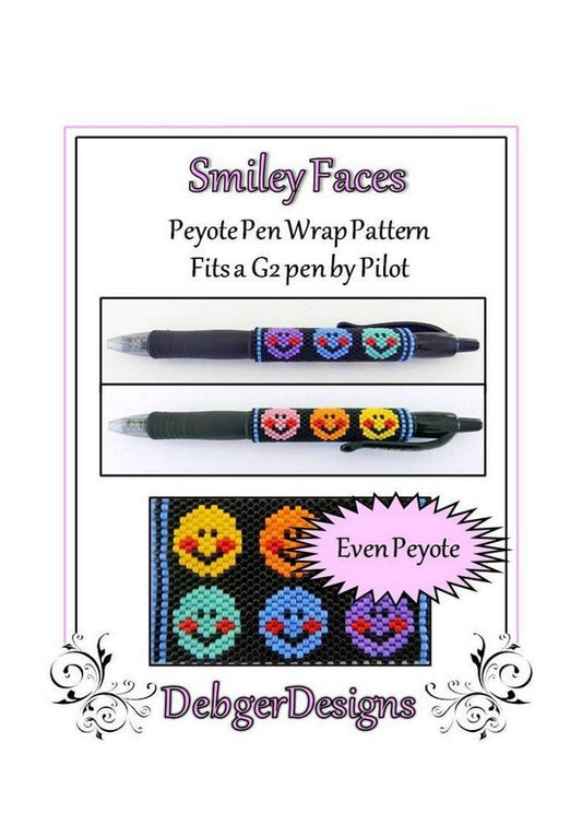 Smiley Face Pen Wrap Pattern - PDF