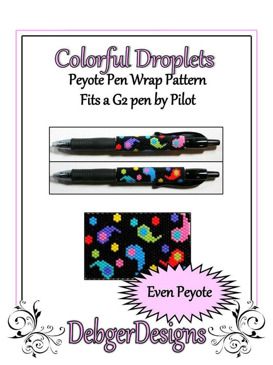 Colorful Droplets Pen Wrap Pattern - PDF