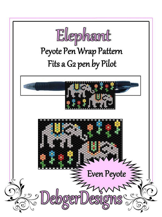 Elephant Pen Wrap Pattern - PDF