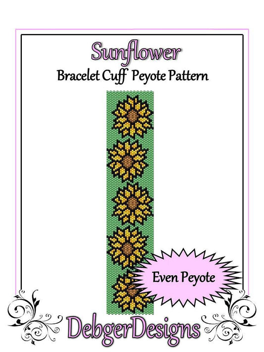 Sun Flower Bracelet Pattern - PDF