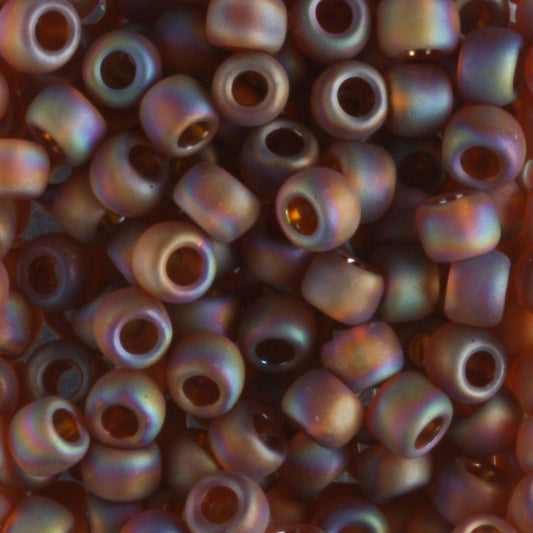 6/0 Transparent Frosted Rainbow Smokey Topaz - 10 grams