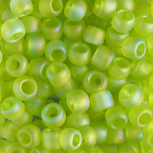 6/0 Transparent Rainbow Frosted Lime Green - 10 grams
