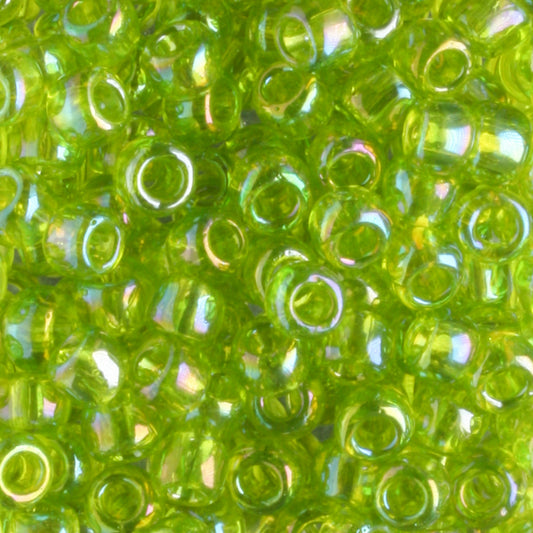 6/0 Transparent Rainbow Lime Green - 10 grams