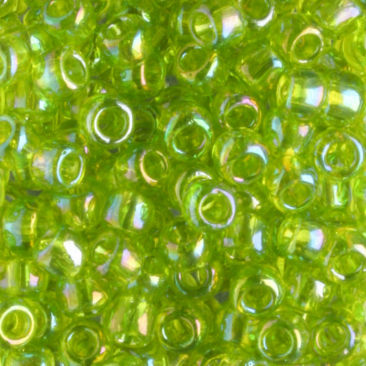 6/0 Transparent Rainbow Lime Green - 10 grams