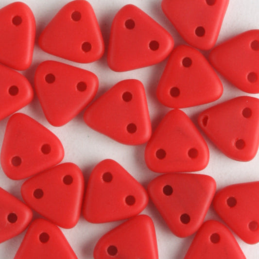2 Hole Triangle Matte Opaque Red