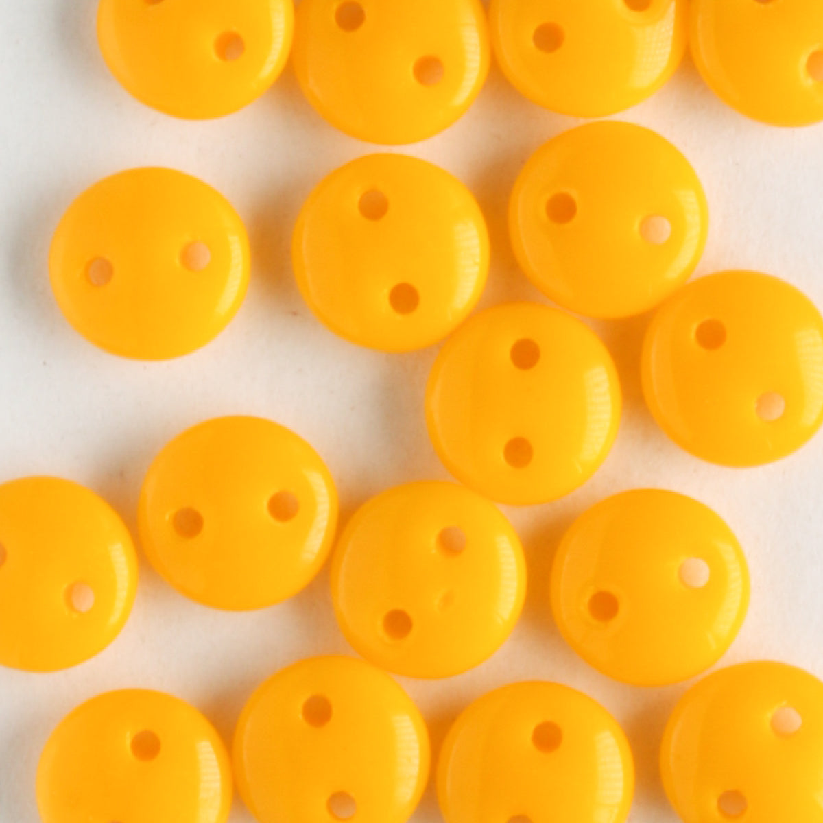 2 Hole Lentil Opaque Sunflower Yellow - 50 beads