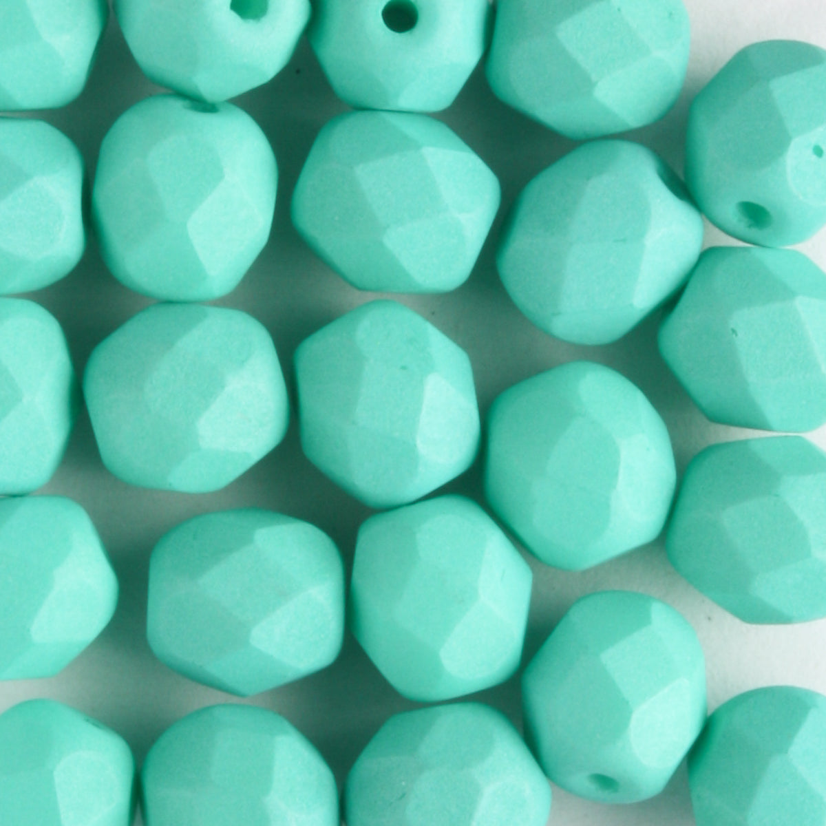 6mm Round Fire Polish Saturated Teal - 25 beads