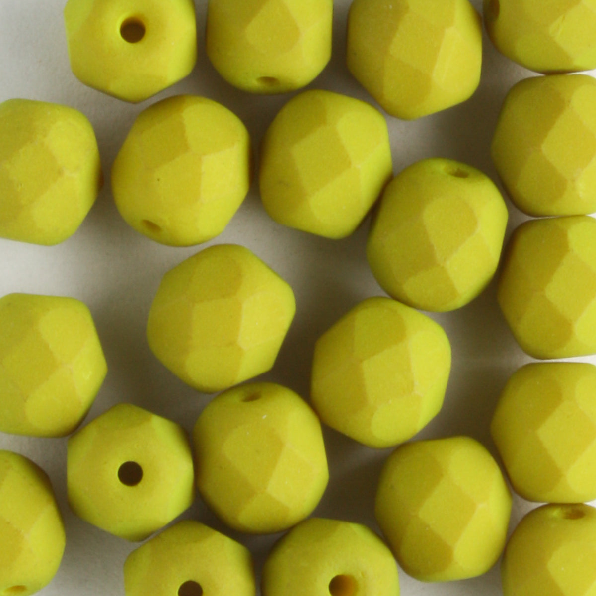 6mm Round Fire Polish Saturated Chartreuse - 25 beads