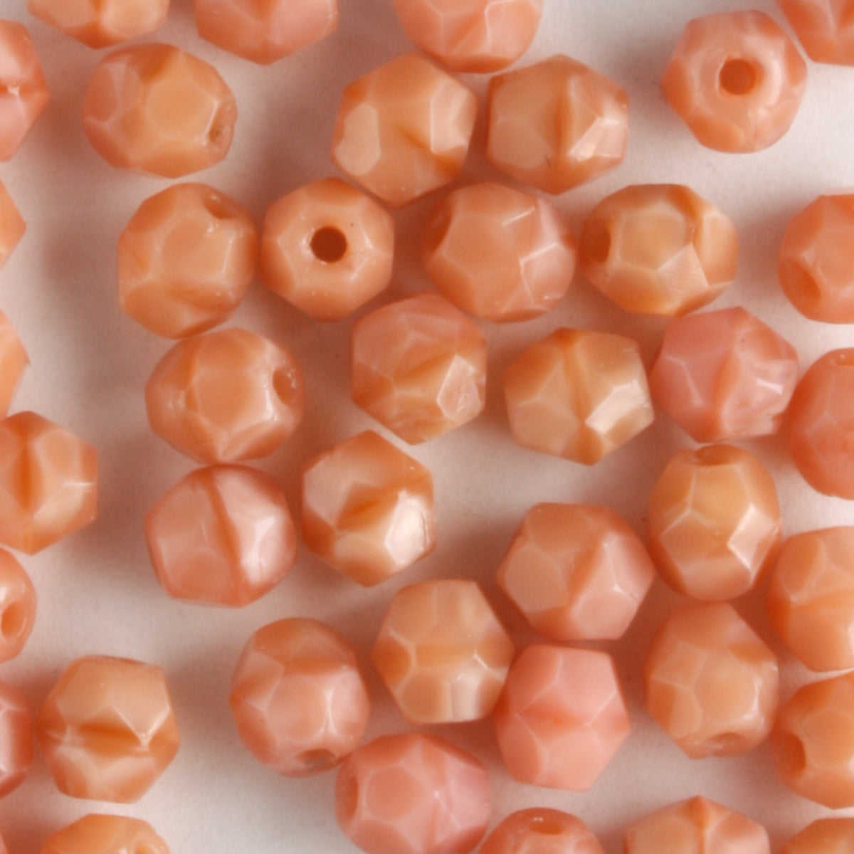 4mm Round Fire Polish Pink Coral - 100 beads